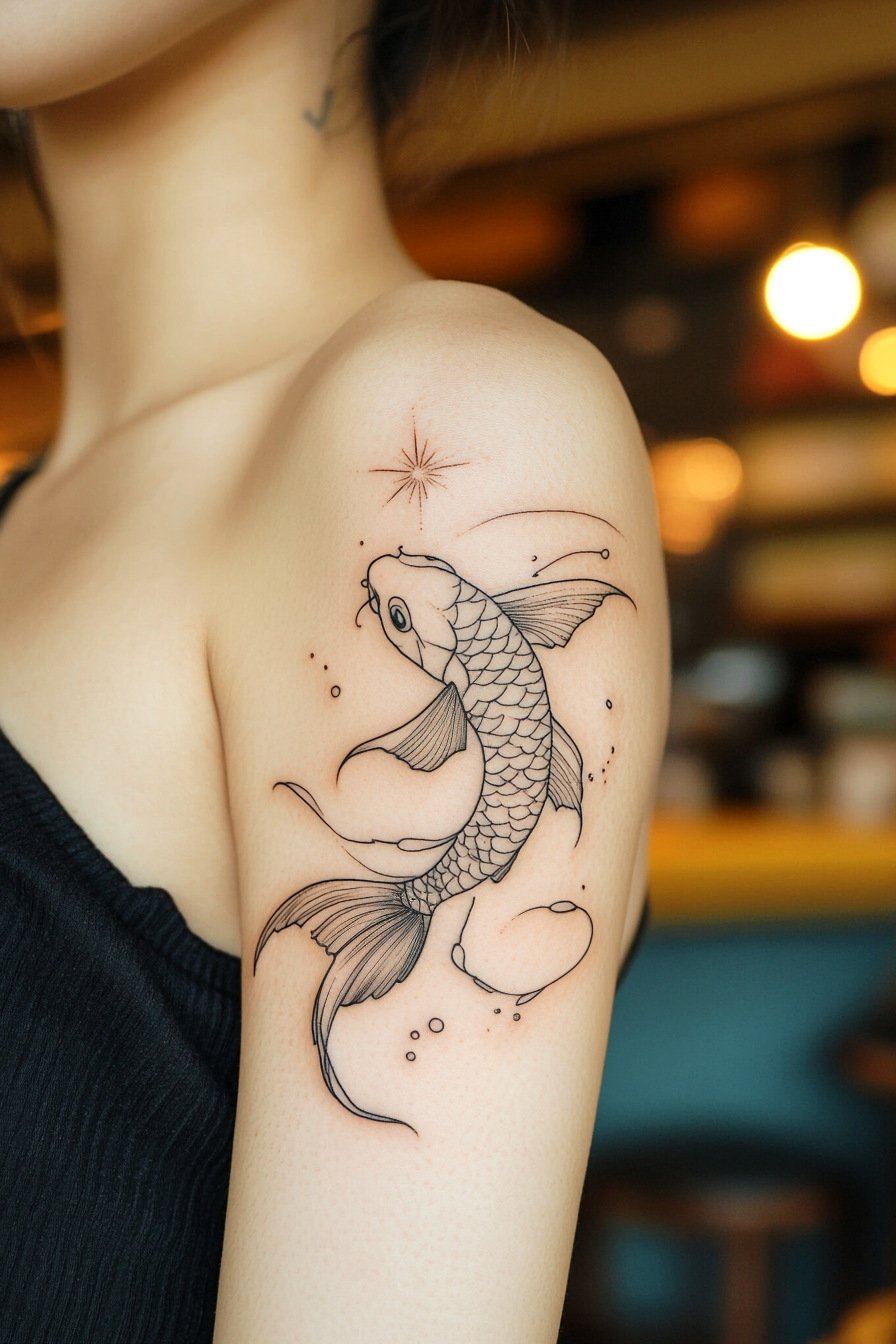 Koi Fish Tattoo Design For Women 33