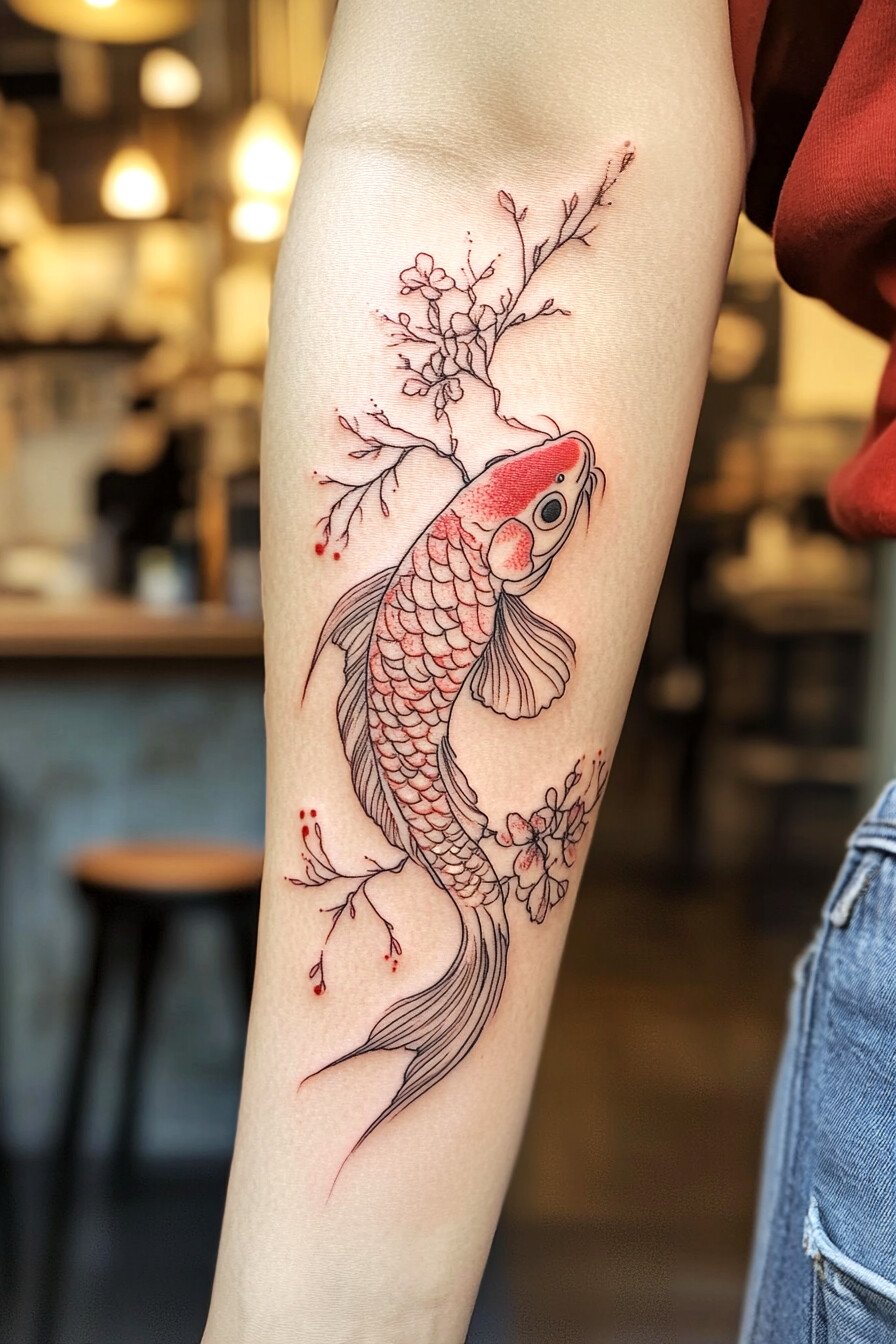 Koi Fish Tattoo Design For Women 34