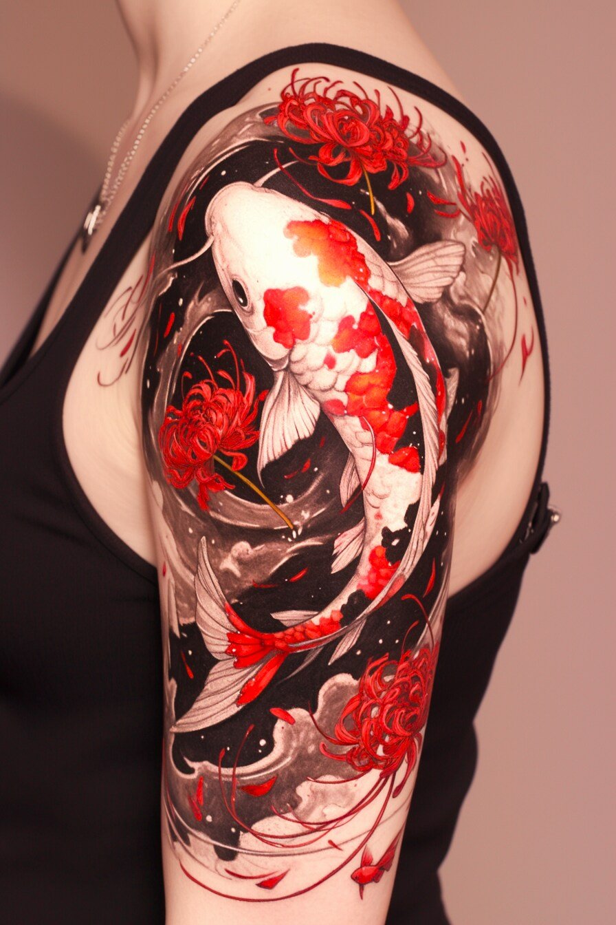 Koi Fish Tattoo Design For Women 38