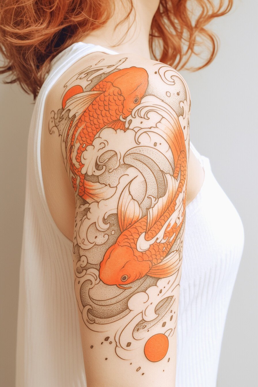 Koi Fish Tattoo Design For Women 39