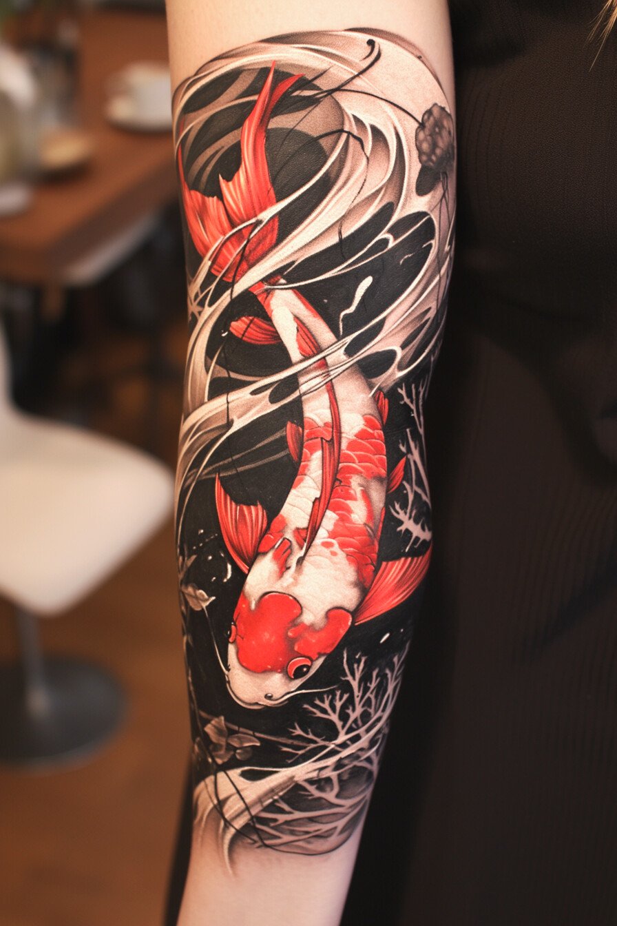 Koi Fish Tattoo Design For Women 41