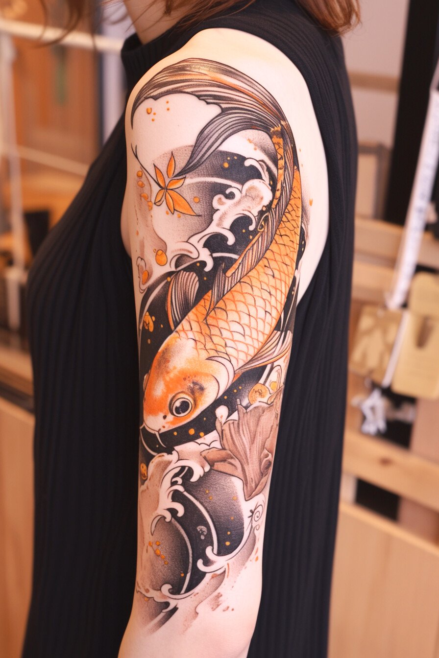 Koi Fish Tattoo Design For Women 42