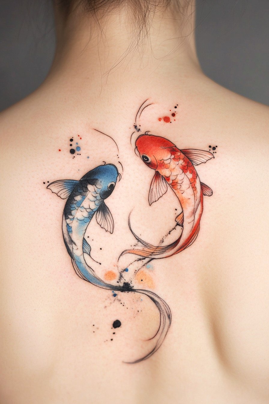 Koi Fish Tattoo Design For Women 6