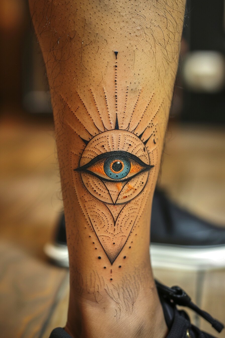 Leg Eye Tattoo For Men (2)