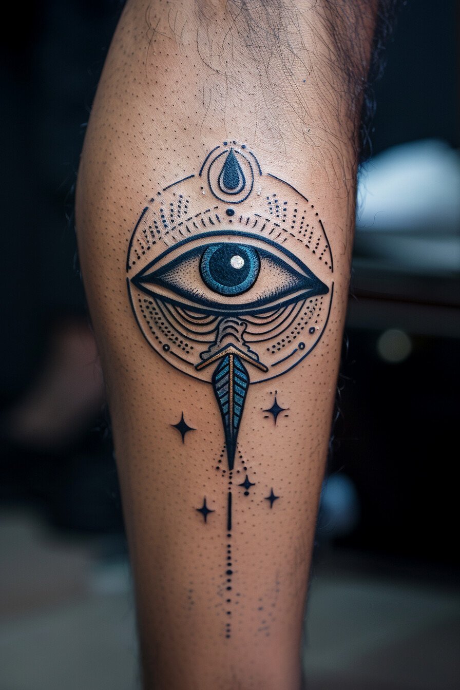 Leg Eye Tattoo For Men (3)