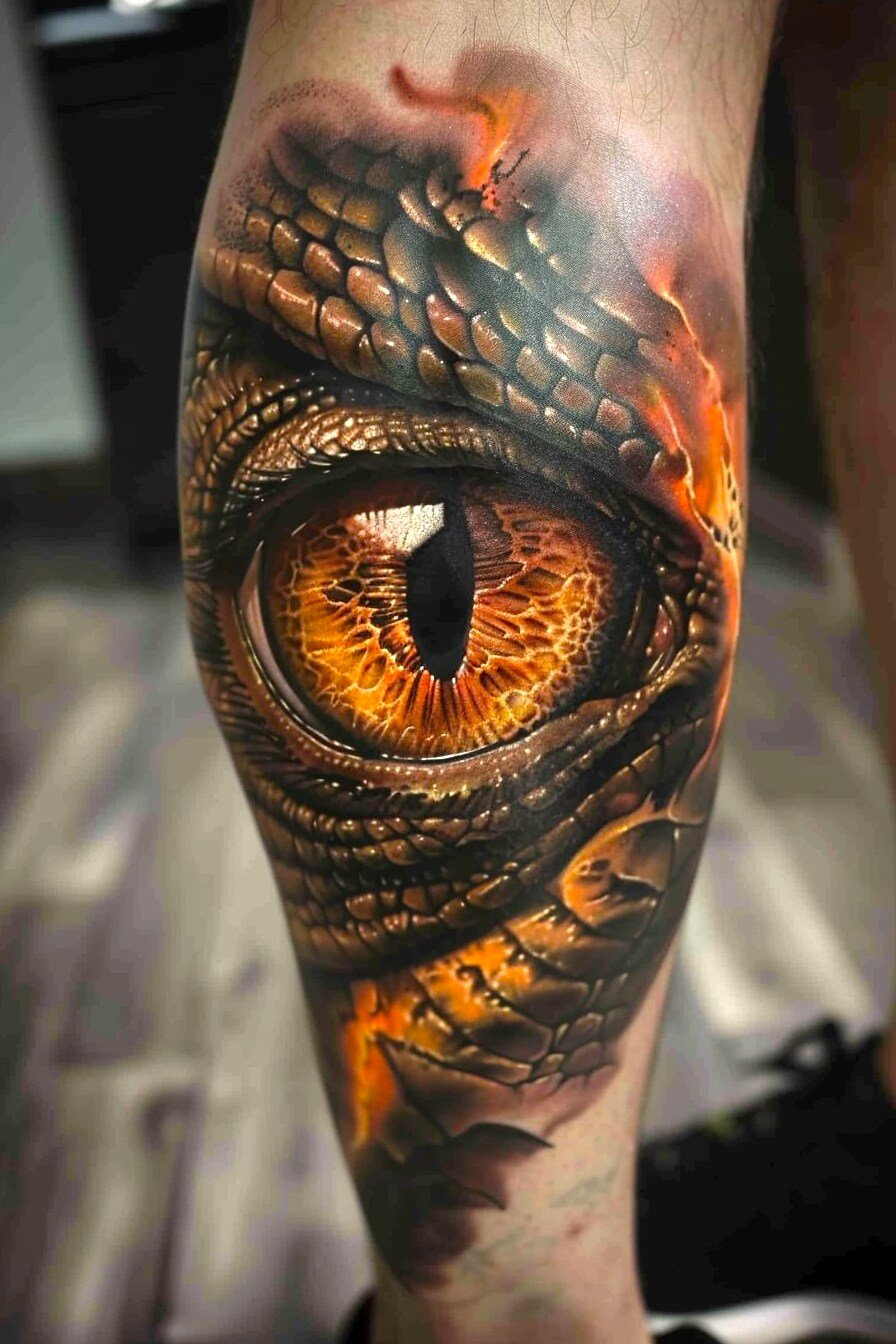 Leg Eye Tattoo For Men (4)