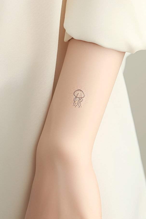 Minimalist Jellyfish Tattoo Design Idea 1