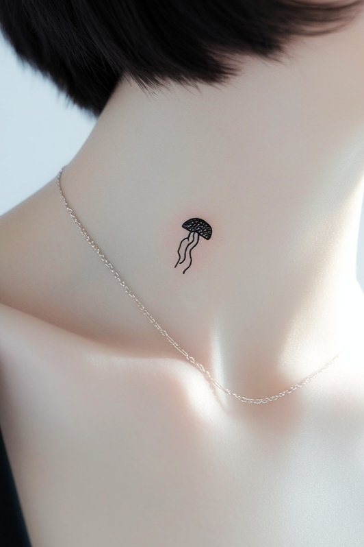 Minimalist Jellyfish Tattoo Design Idea 18