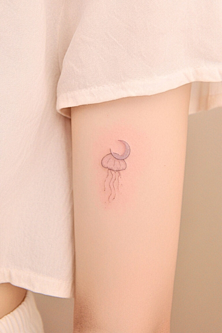 46 Delicate and Chic Minimalist Jellyfish Tattoo Ideas You Can’t Miss ...