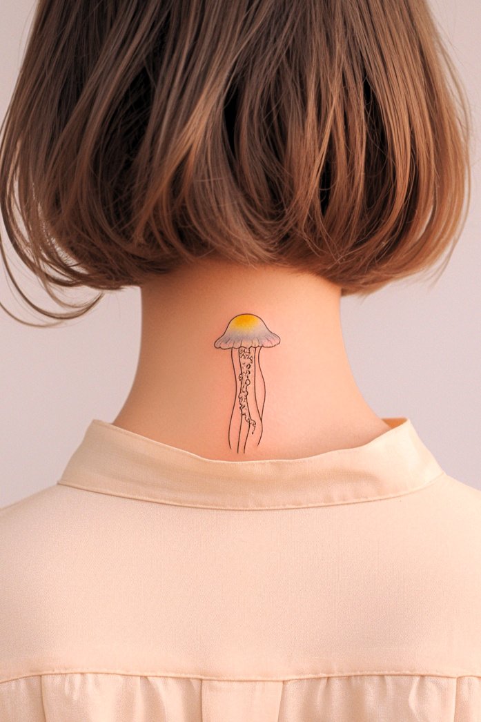 Minimalist Jellyfish Tattoo Design Idea 45