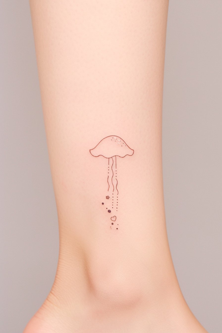 Minimalist Jellyfish Tattoo Design Idea 7