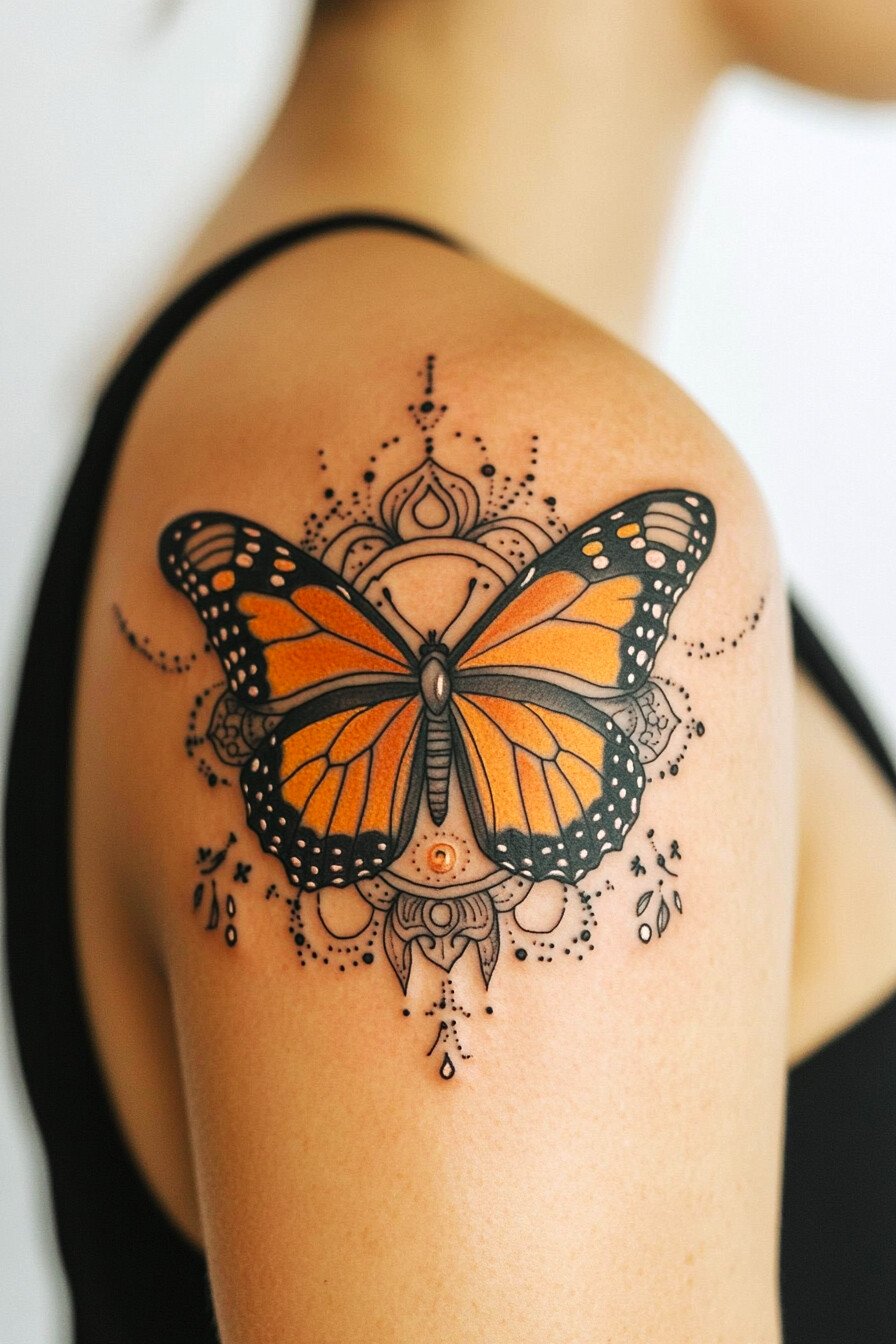 Monarch Butterfly Tattoo Ideas 14