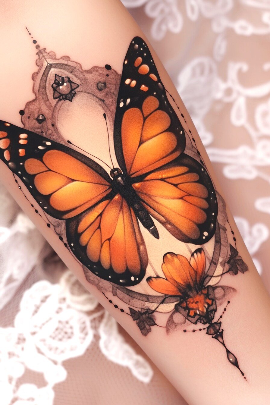 Monarch Butterfly Tattoo Ideas 21