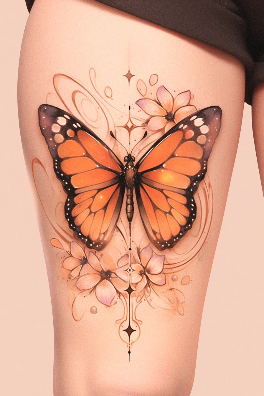 Monarch Butterfly Tattoo Ideas 25