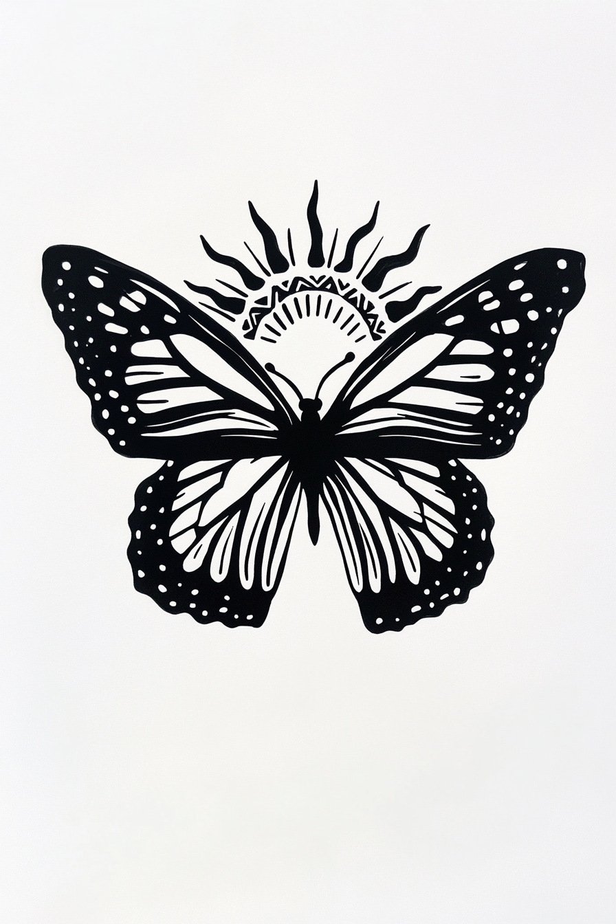 Monarch Butterfly Tattoo Stencil Ideas 10