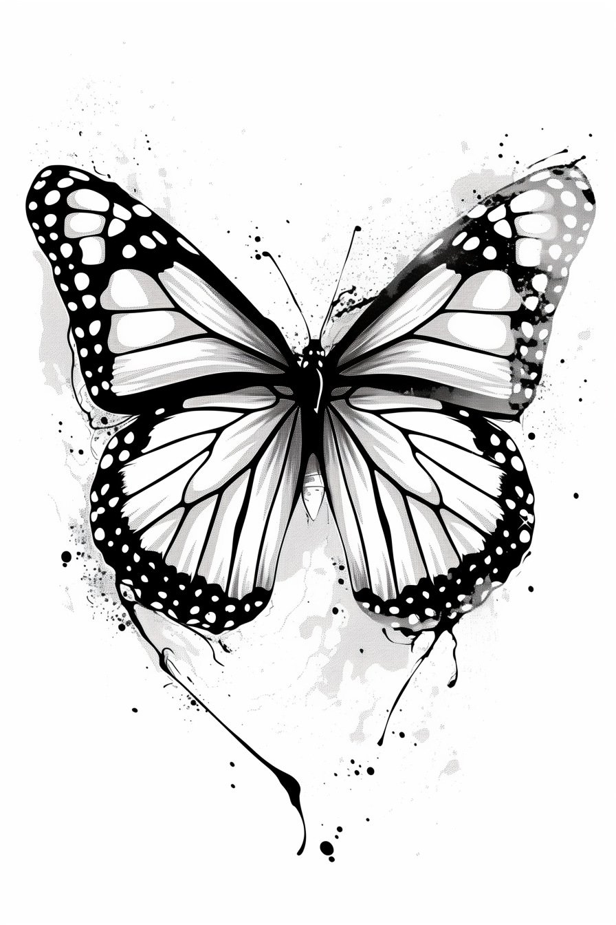 Monarch Butterfly Tattoo Stencil Ideas 4