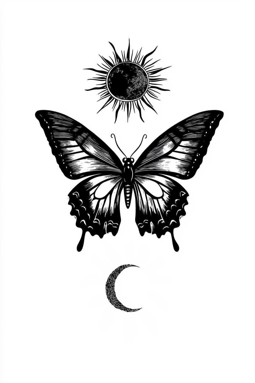 Monarch Butterfly Tattoo Stencil Ideas 5