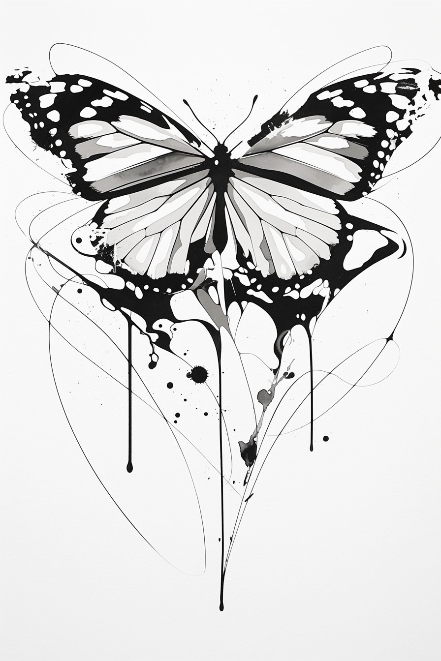 Monarch Butterfly Tattoo Stencil Ideas 6