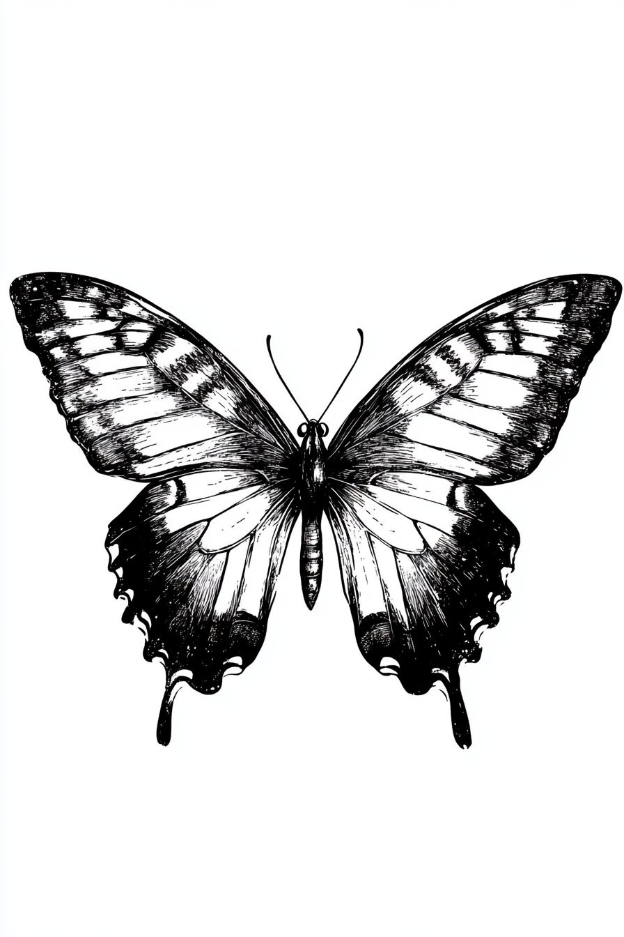 Monarch Butterfly Tattoo Stencil Ideas 7