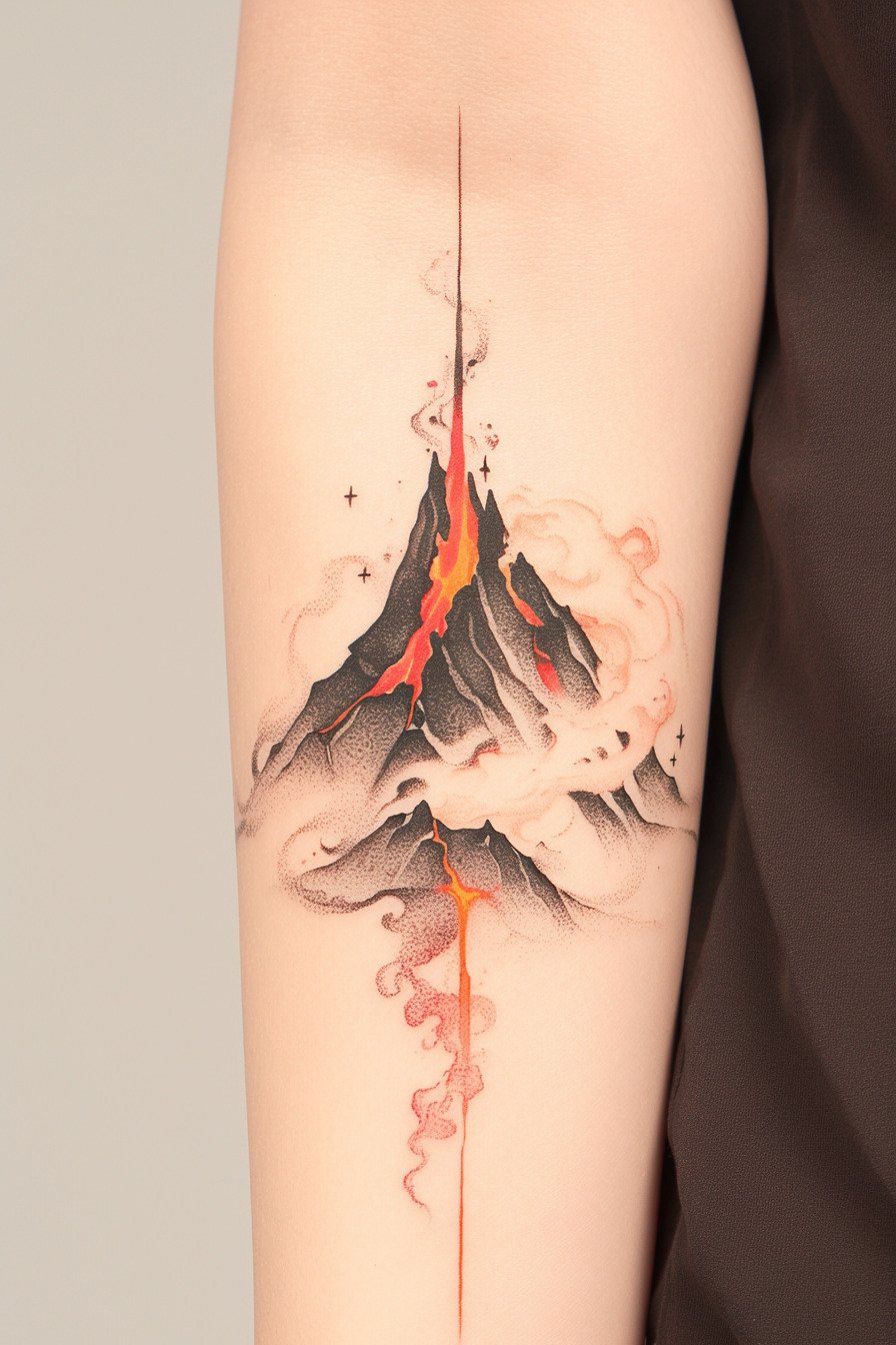 Mountain Tattoo Design Idea 32 (Lava)