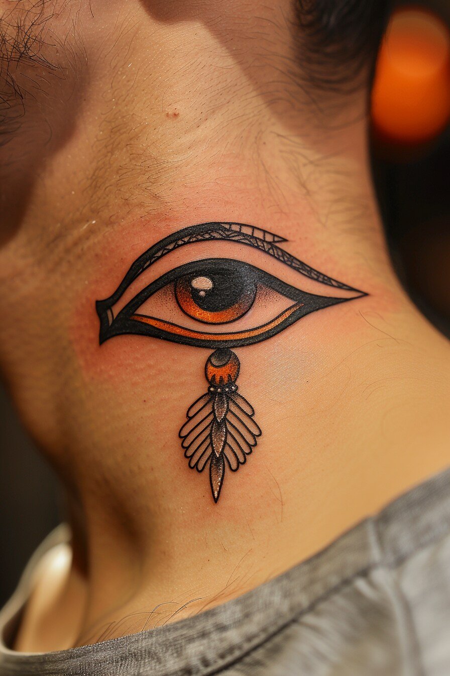 Neck Eye Tattoo For Men (3)