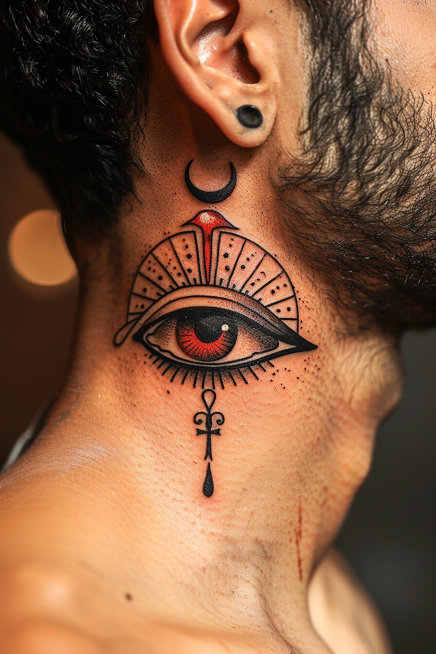 Neck Eye Tattoo For Men (4)