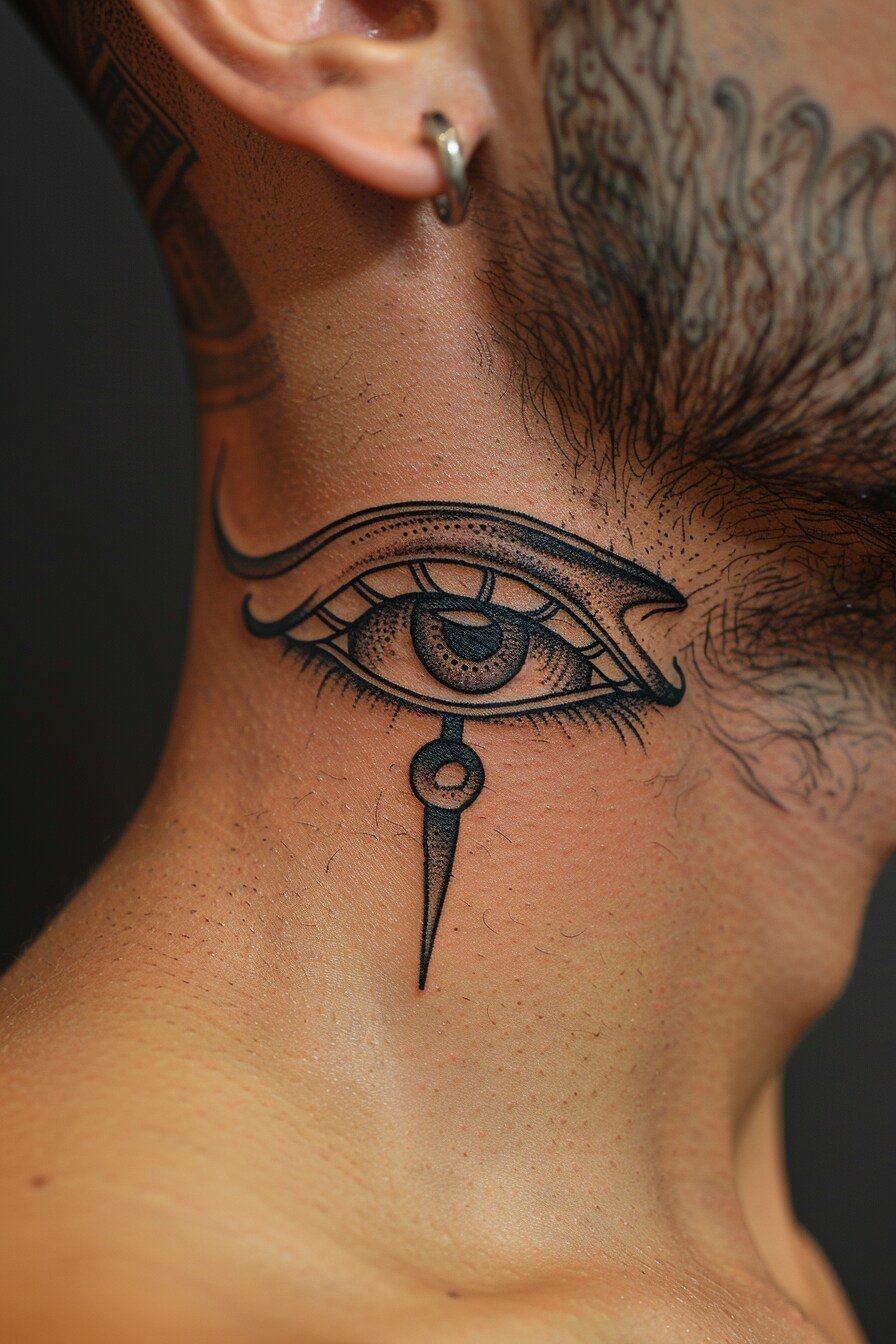 Neck Eye Tattoo For Men (5)