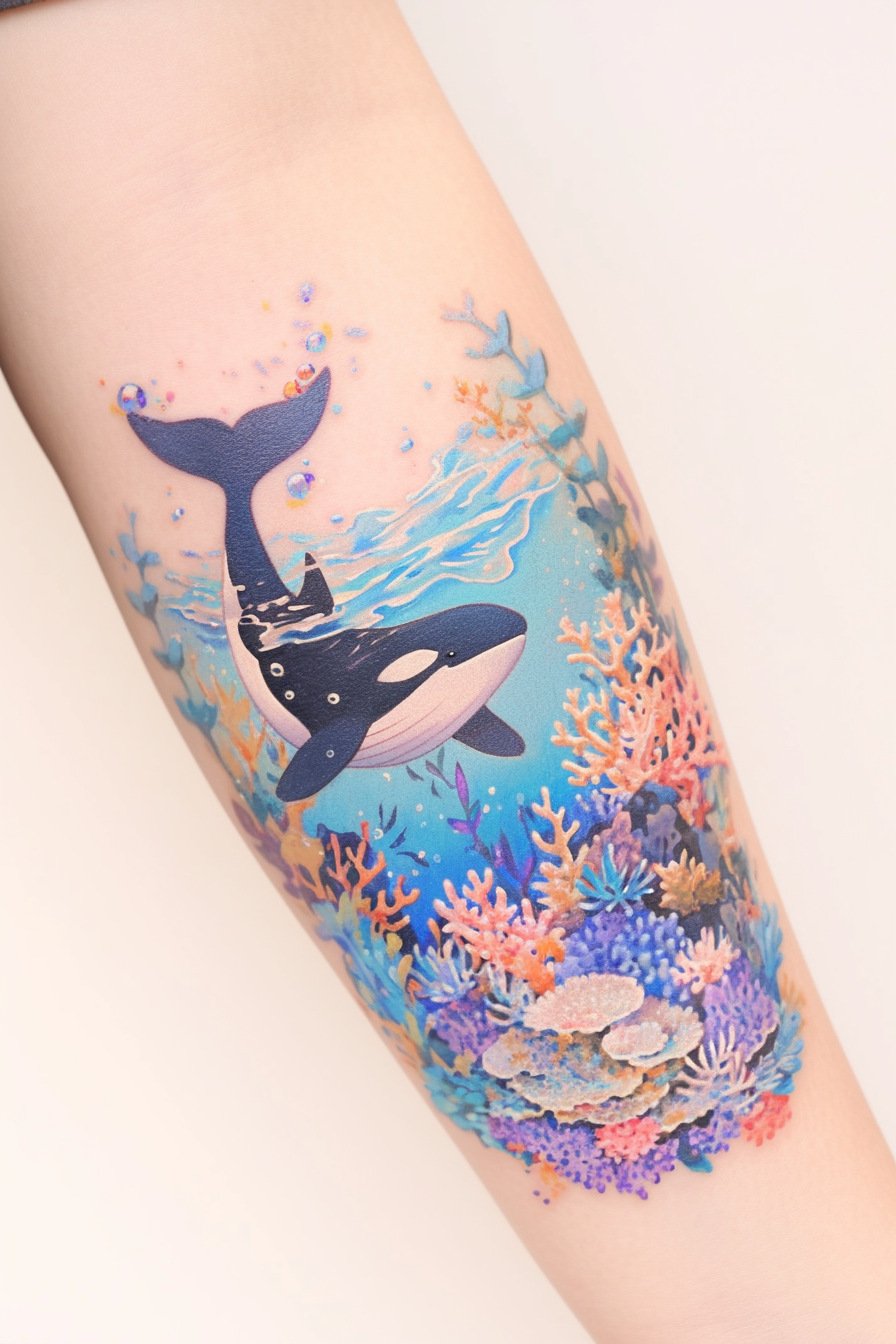 Orca- Killer Whale Tattoo (12) - Arm