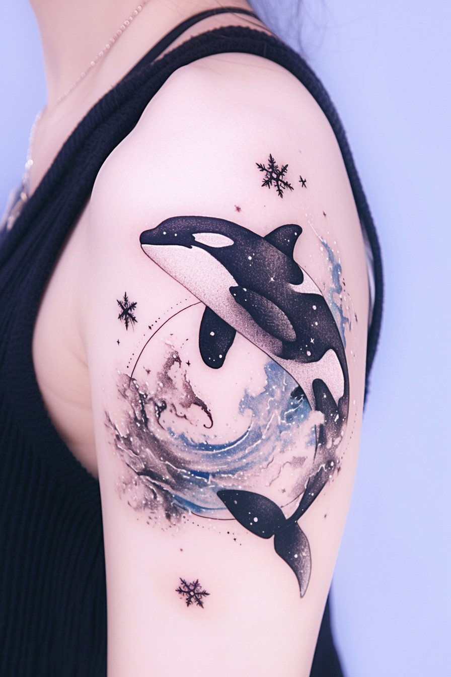 Orca- Killer Whale Tattoo (21) - Shoulder