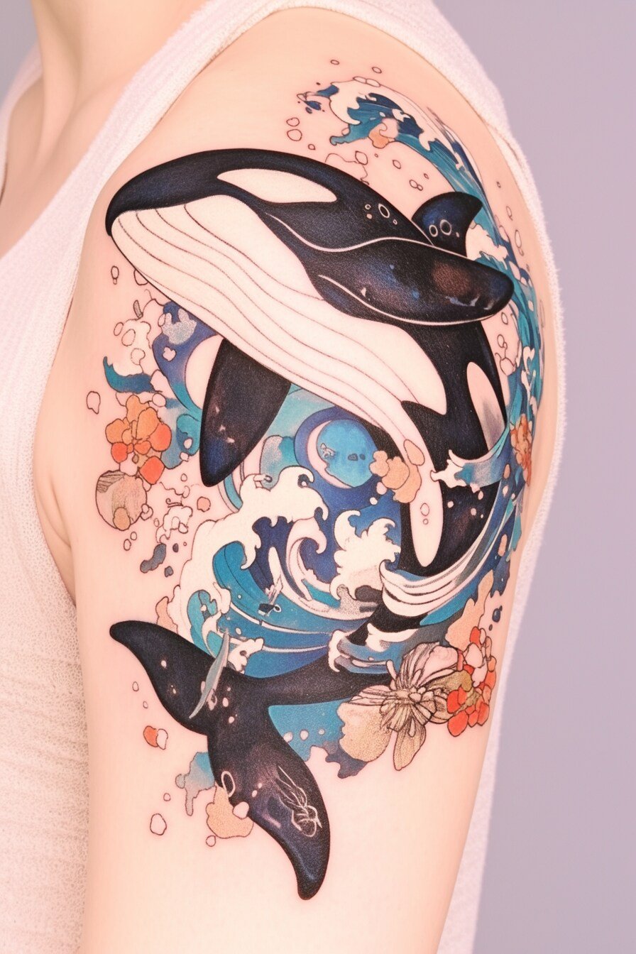 Orca- Killer Whale Tattoo (8) - Shoulder