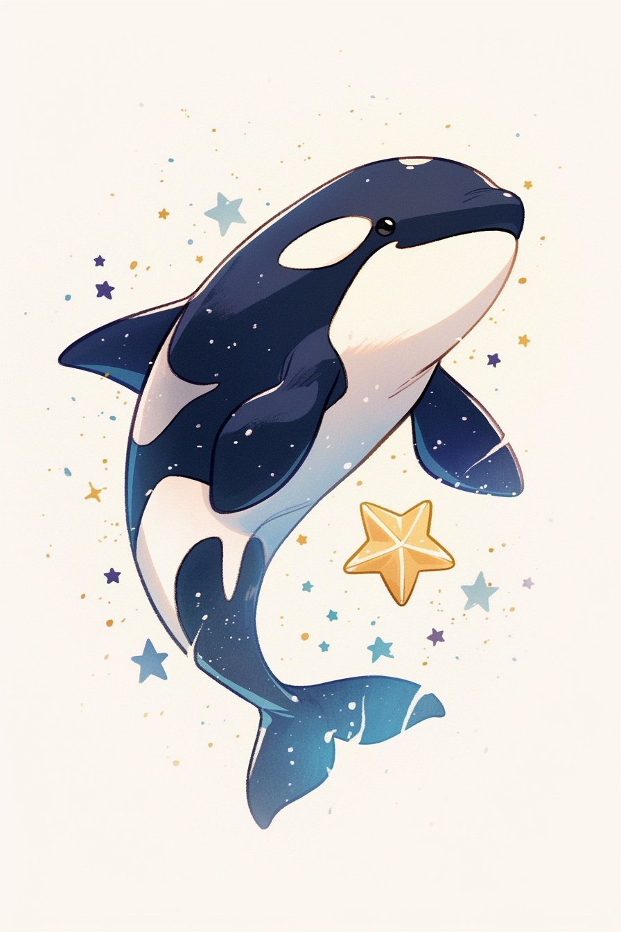 Orca- Killer Whale Tattoo Stencil (16)