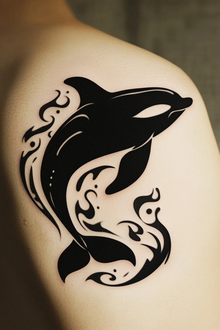 Orca Whale Tattoo (16) - Shoulder