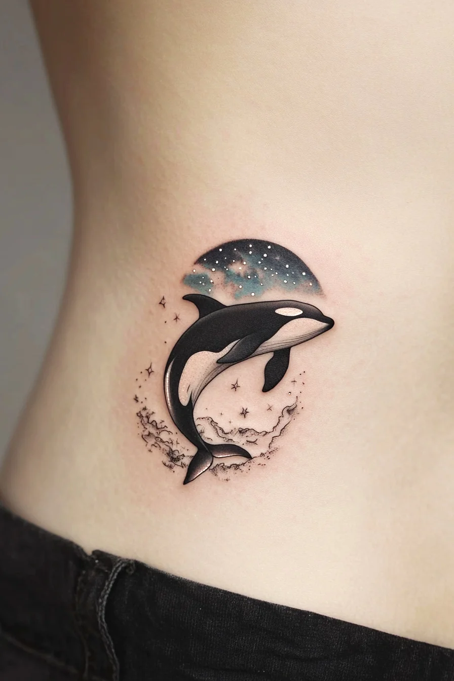 Orca Whale Tattoo (17) - Ribs