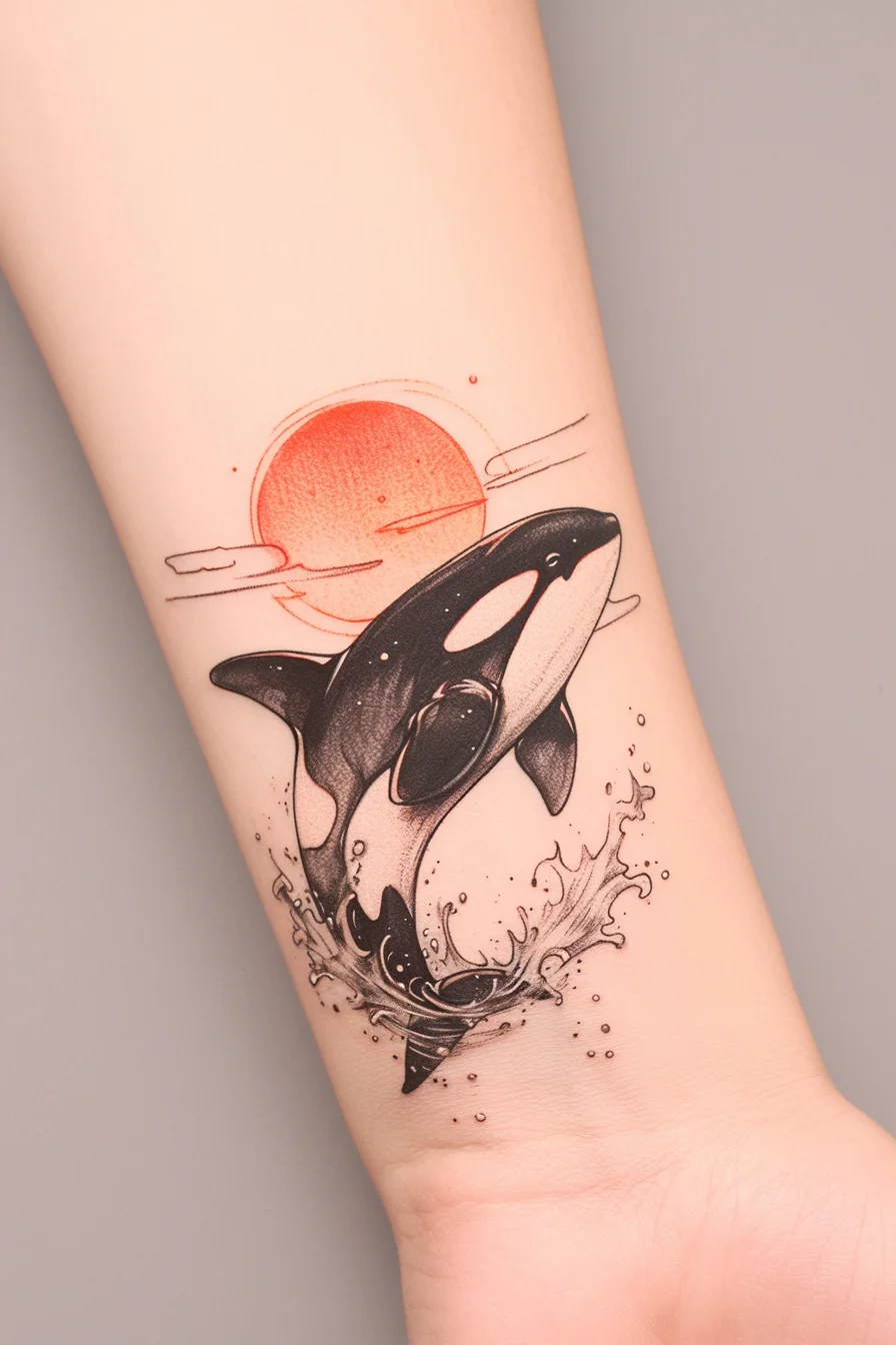 Orca Whale Tattoo (4) - Wrist