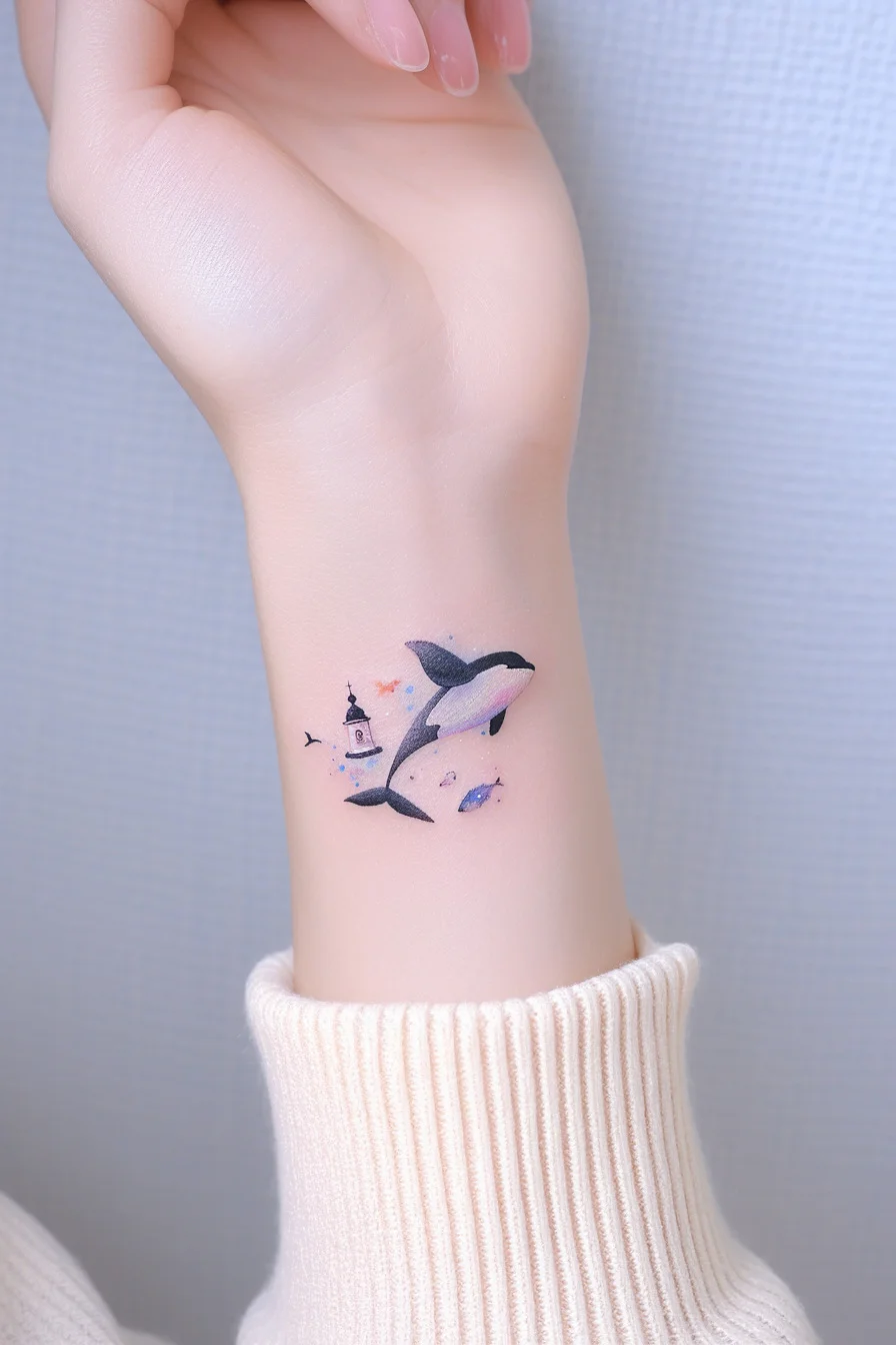 Orca Whale Tattoo (5) - Wrist