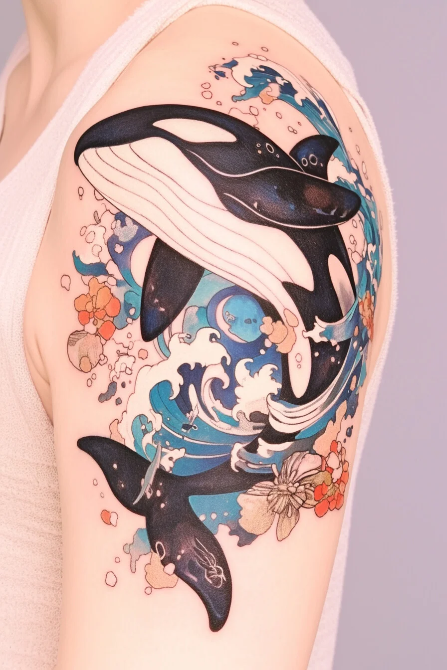 Orca Whale Tattoo (8) - Shoulder