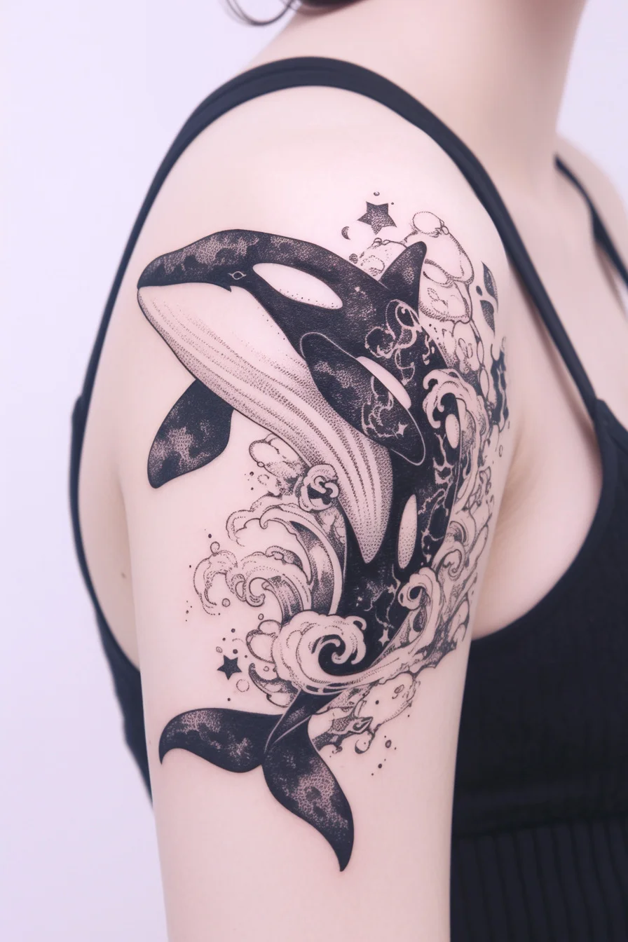 Orca Whale Tattoo (9) - Shoulder