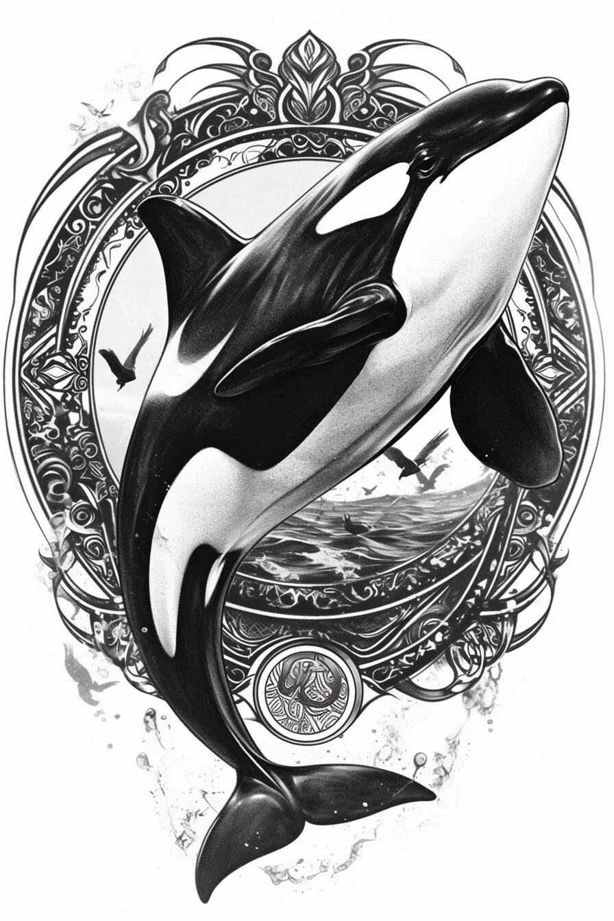 Orca Whale Tattoo Stencil (10)