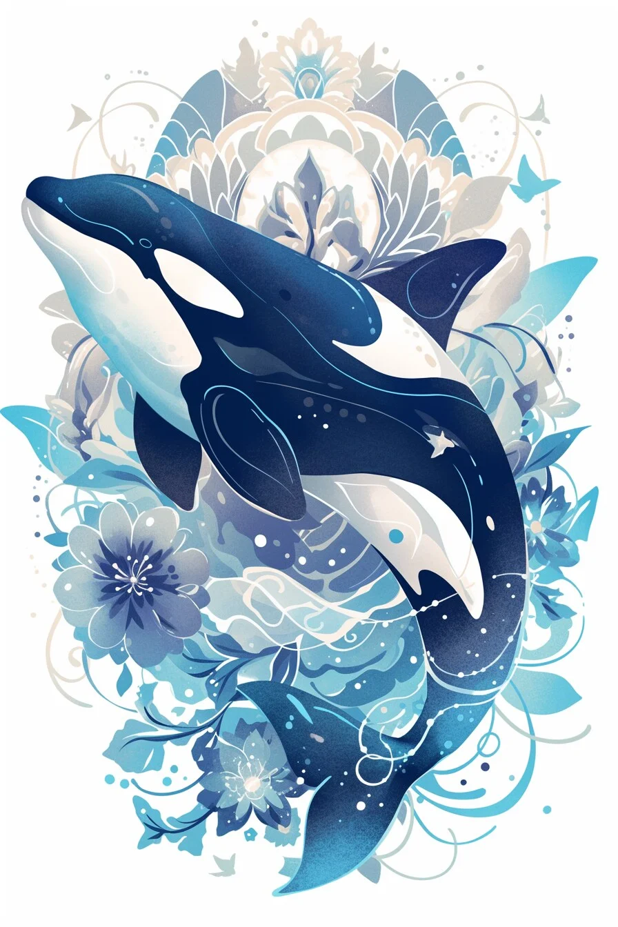 Orca Whale Tattoo Stencil (15)