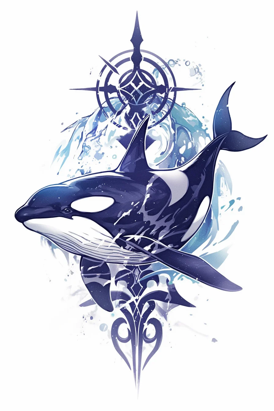 Orca Whale Tattoo Stencil (18)