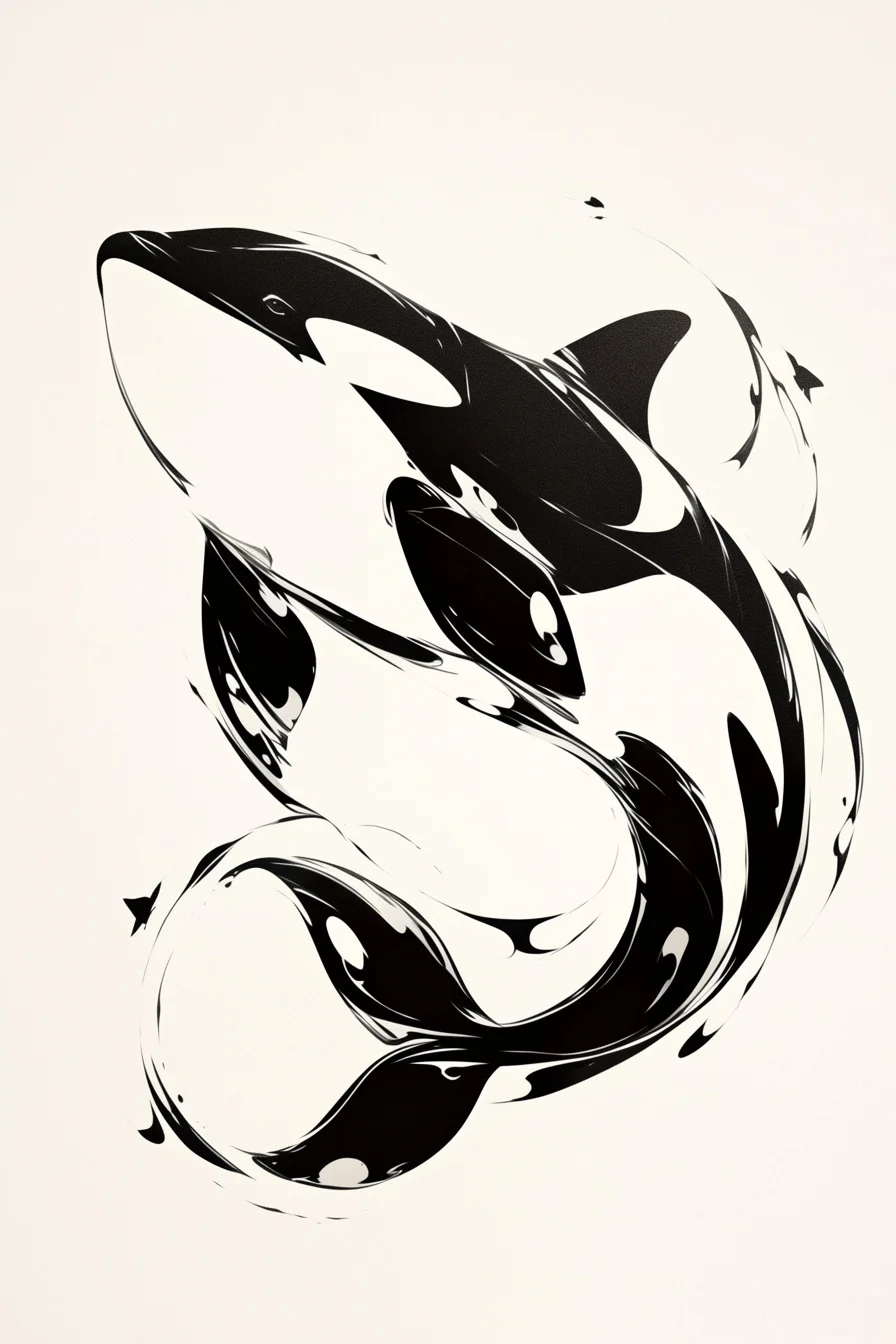 Orca Whale Tattoo Stencil (19)