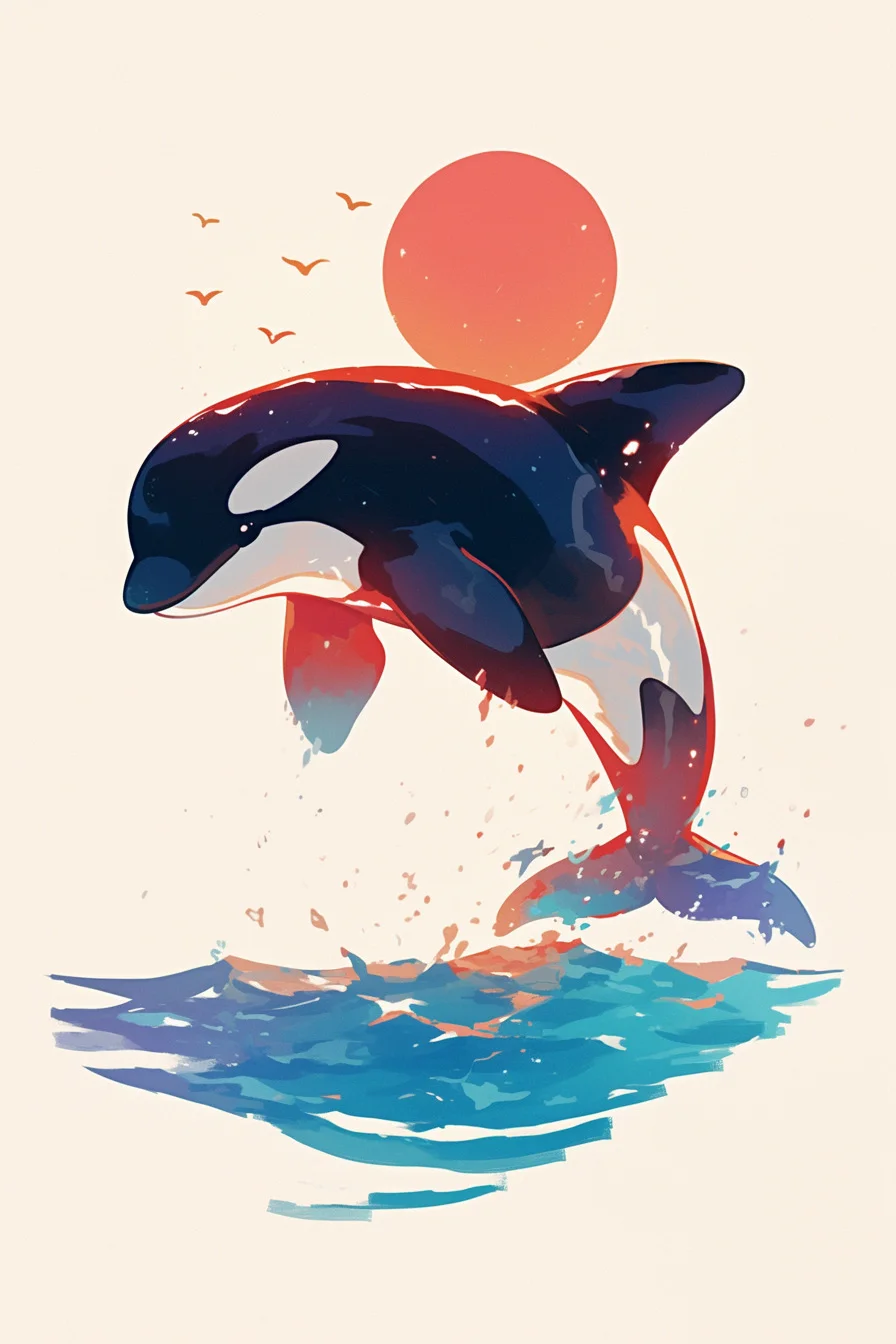 Orca Whale Tattoo Stencil (20)