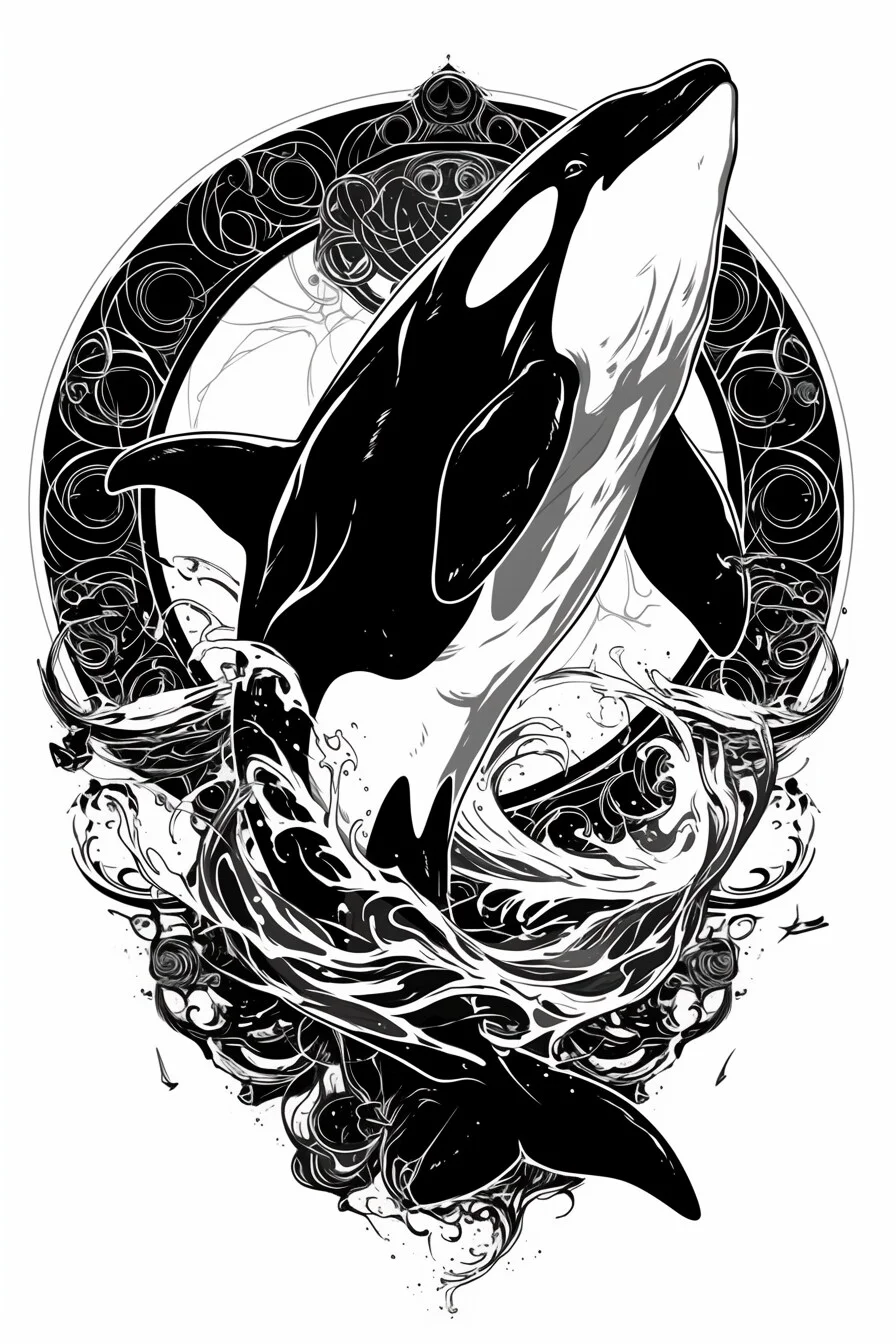 Orca Whale Tattoo Stencil (8)