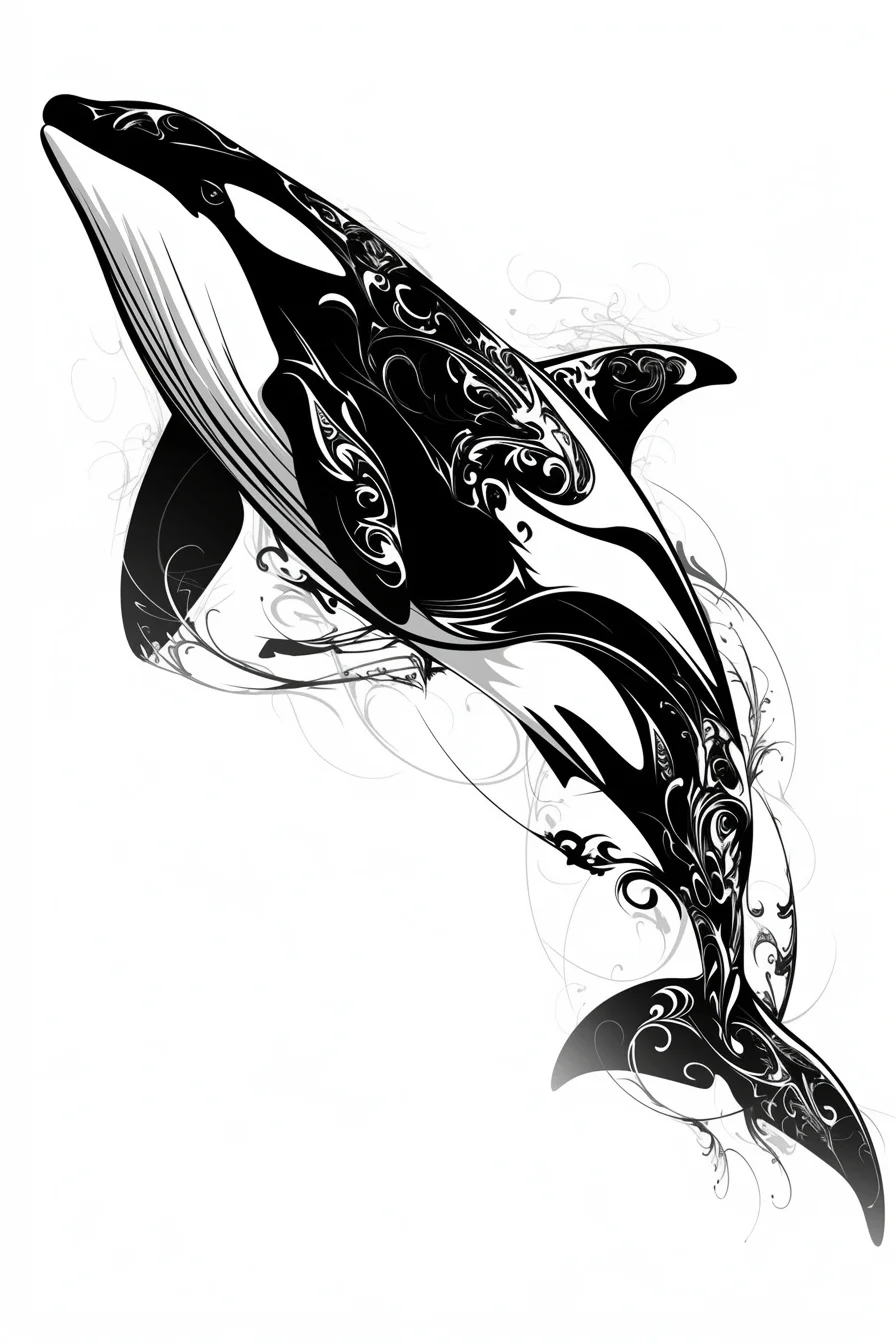 Orca Whale Tattoo Stencil (9)