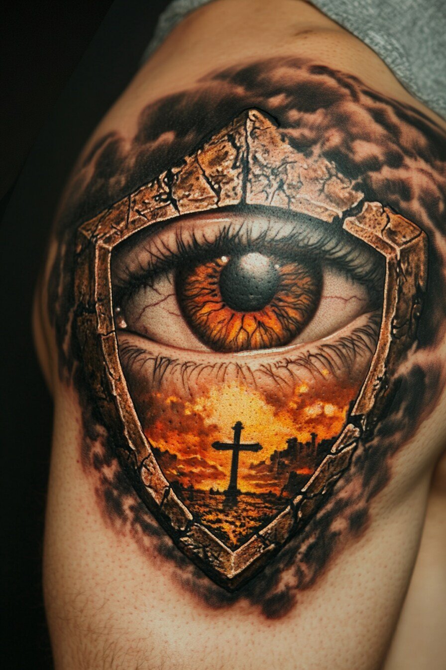 Shoulder Eye Tattoo For Men (1)