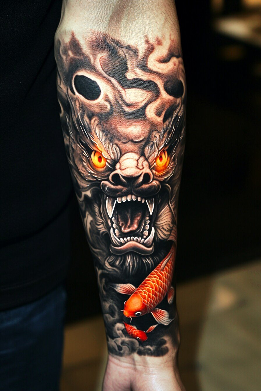 Sleeve Oni Tattoo Design Ideas 1