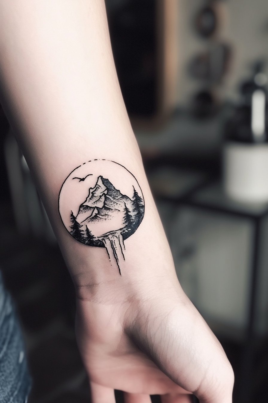 Small Mountain Tattoo Ideas 29