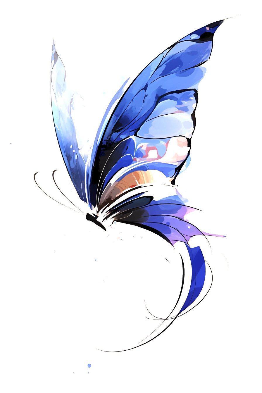 Stencil Blue Butterfly Tattoo Design Ideas 4