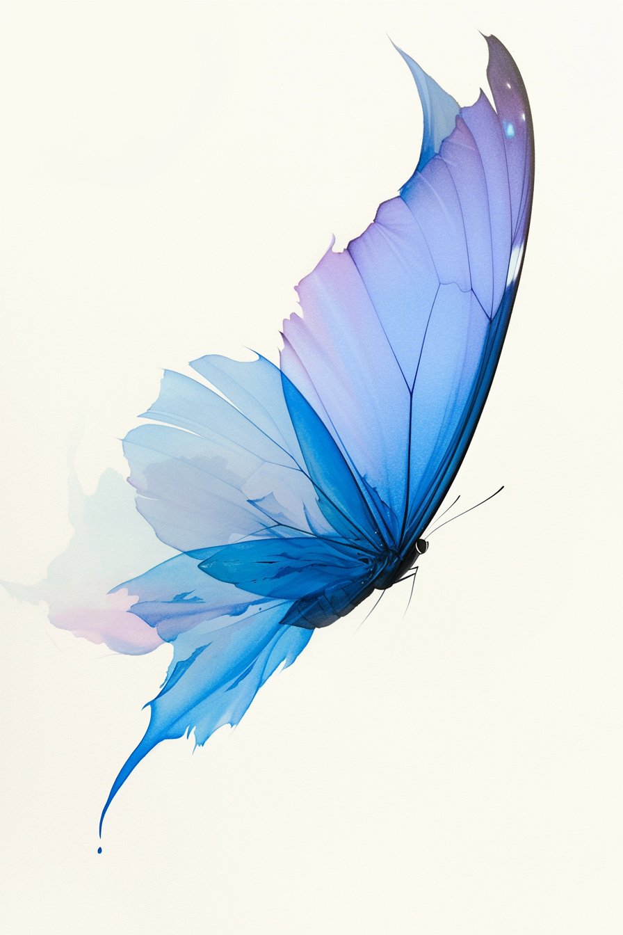 Stencil Blue Butterfly Tattoo Design Ideas 5