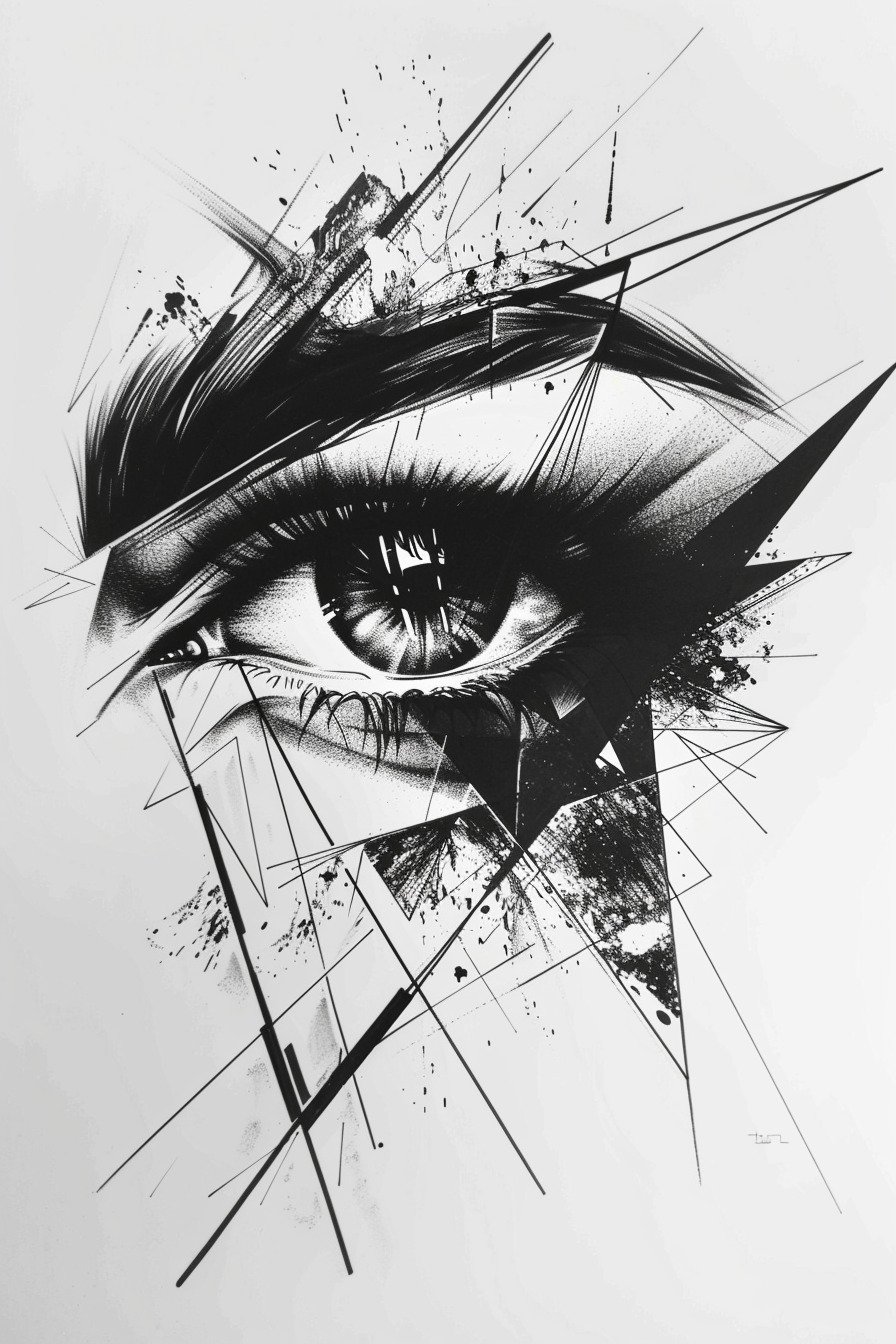 Stencil Eye Tattoo Design Ideas For Men 3